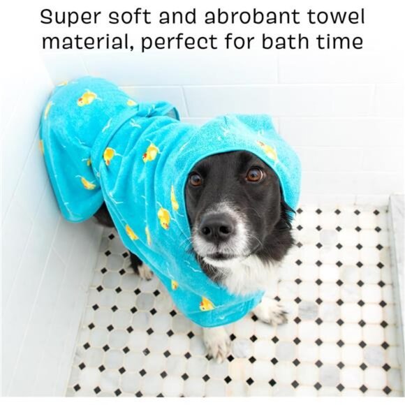 Dog Bathrobe Towel Lightweight, Fast Drying Bathrobe for Dogs - Picture 6 of 7